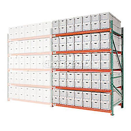 Global Industrial Record Storage Rack Add-On Letter Polyethylene Box 120W x 48D x 96H 258221N